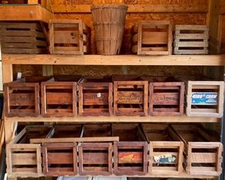 Antique and vintage wooden crates
