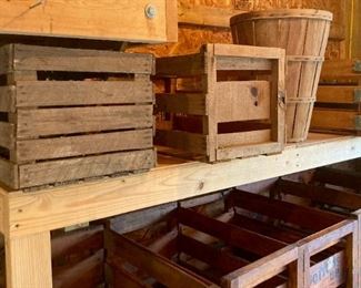 Antique and vintage wooden crates