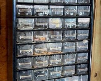 Assorted hardware and hardware organizers
