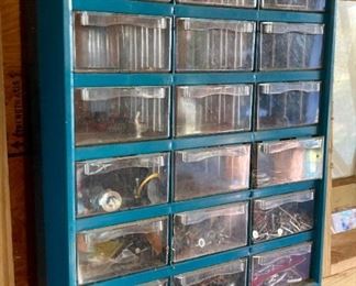 Assorted hardware and hardware organizers