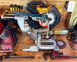 Pad sander; miter saw