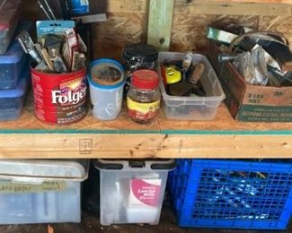 Variety of small hardware and organizers