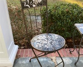 Metal and tile outdoor furniture