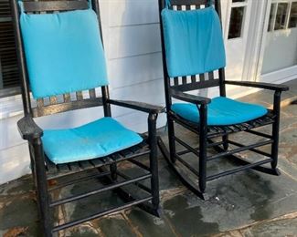 Outdoor painted wooden rockers