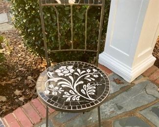 Metal and tile outdoor furniture