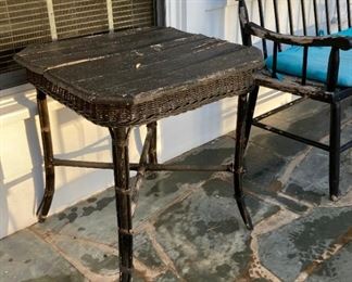 Outdoor painted wooden side table