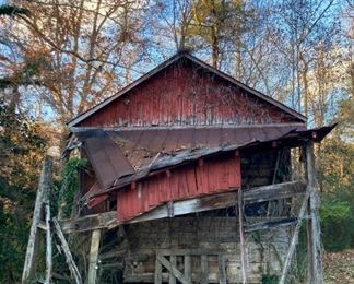 Outdoor shed and contents