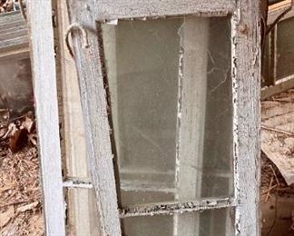 Vintage window frames and glass