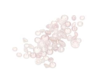270
A Group Of Unmounted Pink Diamonds
A parcel of unmounted pink round full-cut diamonds of various degrees of color and clarities totaling over 3.95cts.
Estimate: $800 - $1,200