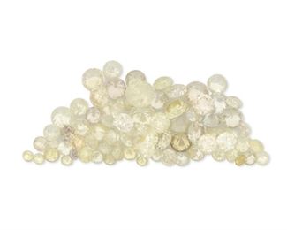 276
A Group Of Unmounted Yellow Diamonds
A parcel of unmounted yellow round full-cut diamonds of various degrees of color and clarities totaling over 14.65cts.
Estimate: $500 - $700