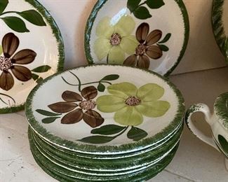$150. 69 Piece Set Green Briar Handpainted China. Set does have some wear and there are a few chips. Priced with that in mind!