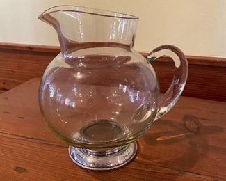 $30. Sterling Footed Glass Pitcher