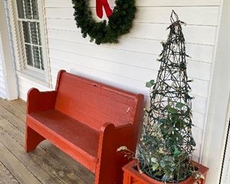 $500  for 2 benches (Y17) 2 painted red benches. Very heavy. Very sturdy.  Can be purchased but not able to be picked up until December 14th. (Y18) 2 painted red planters. $80 for pair of planters 