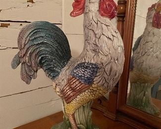 $75. 22" Vietri Rooster - beak has been glued. 