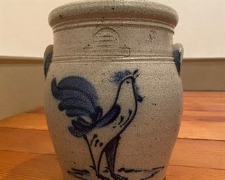 $60 (P15) 7.5" tall Rowe Pottery lidded in excellent condition. 