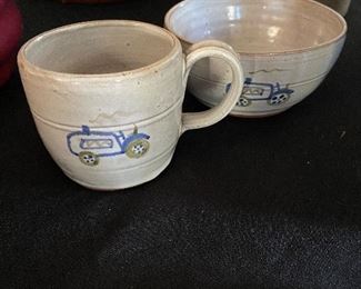 $15 (P27) Owens Pottery 2 pc set 
