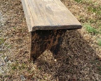 $60. Primitive bench -   Wiggles a little. Great restoration project. 