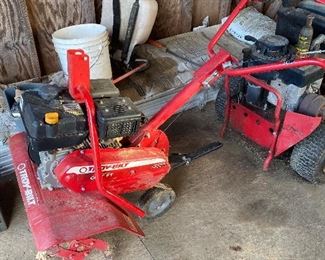 $300 Troy Bilt tiller. Pulls. Handle bar is bent but the replacement is here! 