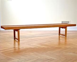 MELLEMSTRANDS "KROBO" BENCH  |  
Ridged low bench made in Norway, signed "mellemstrands" - l. 79 x w. 14.5 x h. 13.5 in.