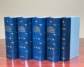 (5pc) DIDEROT ENCYCLOPEDIA  |
The Complete Illustrations 1762-1777 in four volumes plus index, Harry N. Abrams, Inc., Publishers, New York, in a boxed case - l. 9.5 x w. 4.25 x h. 7 in. (box)