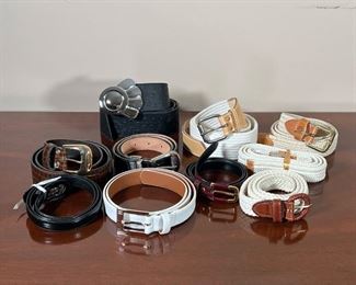 LADY'S LEATHER BELTS  |
Leather and other belts, some marked, some unmarked, most are likely around 32 inches