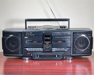 BOOM BOX  |
JVC PC-X300 model speaker set - l. 25.75 x w. 8 x h. 9 in.