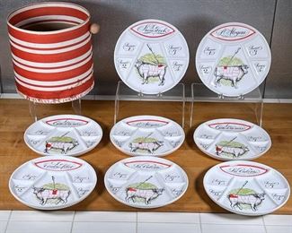 D'AUTEUIL BEEF COW PLATES  |
With divided section, fondue tasting plates, including space for four different sauces - dia. 8.5 in.