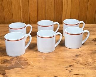 (5pc) D'AUTEUIL COFFEE CUPS  |
French Porcelaine D'Auteuil Bistro Rust Orange coffee cups - w. 5 x h. 3.25 in.