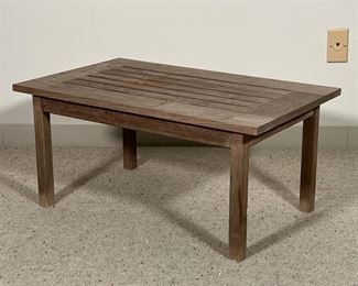 TEAK LOW TABLE  |
Teak wood coffee table with open slats - l. 30 x w. 18.5 x h. 14 in.
