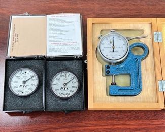 (3pc) INSTRUMENT SET  |
Two "PTC Instruments" surface thermometers and one "Fowler" Dial Thickness Gauge - l. 6.5 x w. 5 x h. 1.5 in.