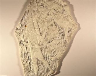 PLASTER CAST STELE  |
Showing an Egyptian figure with horse - w. 19 x h. 26 in.