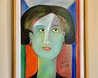 Jini signed oil painting 