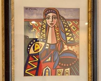 Pizsz signed watercolor 