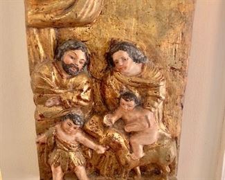 Religious icon gilt on wood 