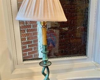 Metal candle stand style lamp 