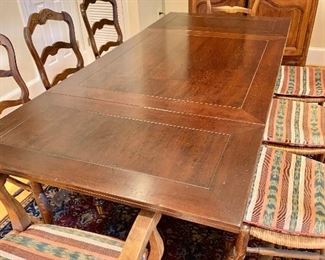 80.5 inches long fully extended., 36" wide.  Each leaf is 19" When closed 42.5 inches long 