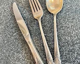 Sterling silver knife, fork, spoon 