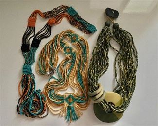 Multi strand beaded necklaces