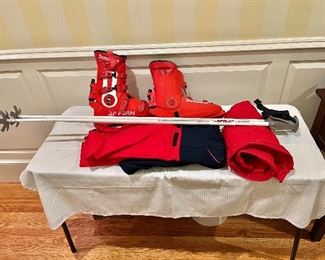 Ski equipment and clothing and boots 