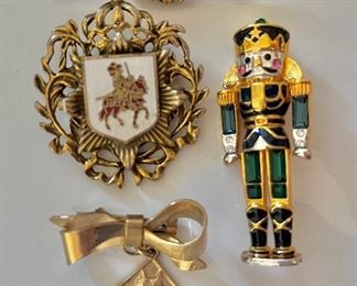 Vintage pins Right Monet signed Nutcracker pin 