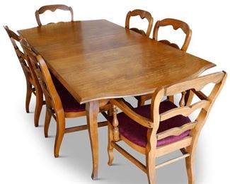 Extendable Dining Table and Six Chairs