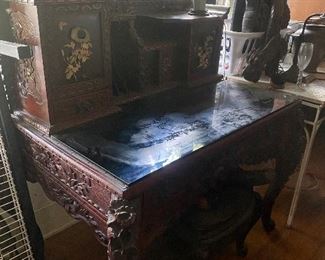 Hand Carved Desk 