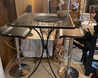 lovely  contemporary pub table with 2 chairs
