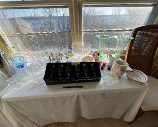 Bar ware, Crystal, Saki Set, Vases, Bowls, etc.