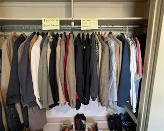2-Piece and 3-Piece Suits, Coats/Jackets, T-Shirts, and Sweaters