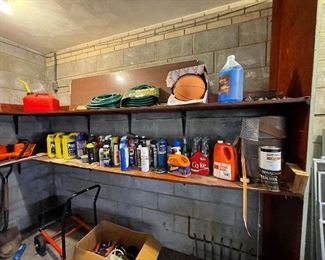 Hoses, Gas Can, Various Household and Car Care Items, Basketball