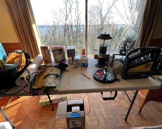 Various Tools, Sports Gear, Hardware, Propane Lantern, etc.