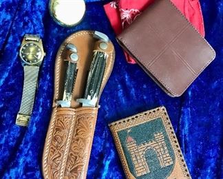 Men's Watches, Wallets, and Boot Knives 