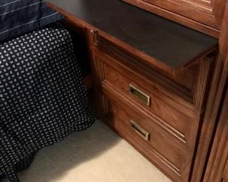 MCM Queen Bed Frame Pull-out Side Table Feature 