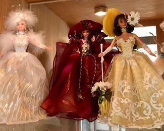 1994 Vintage Snow Princess Barbie (Left), Autumn Glory Barbie (Center), Summer Splendor Barbie (Right) 